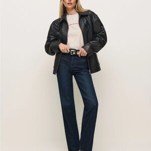 Reformation Dark Blue Straight Leg Jeans
